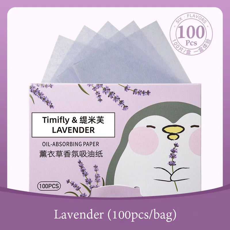 100-Pack Fragrance Facial Oil Absorbing Sheets for Women Oil Blotting Sheets Oasis Select Lavender