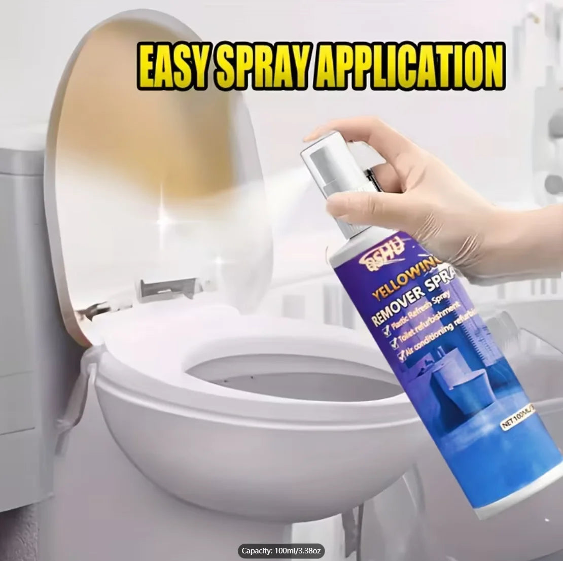 100ML Plastic Yellowing Remover Spray, for Air Conditioner & Toilet, Removes Stains Oasis Select