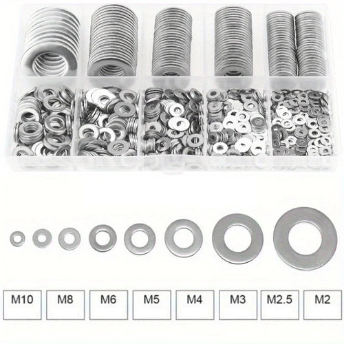 304 Stainless Steel Flat Washers Set – 180 or 360 Pcs Flat Washer Set Oasis Select