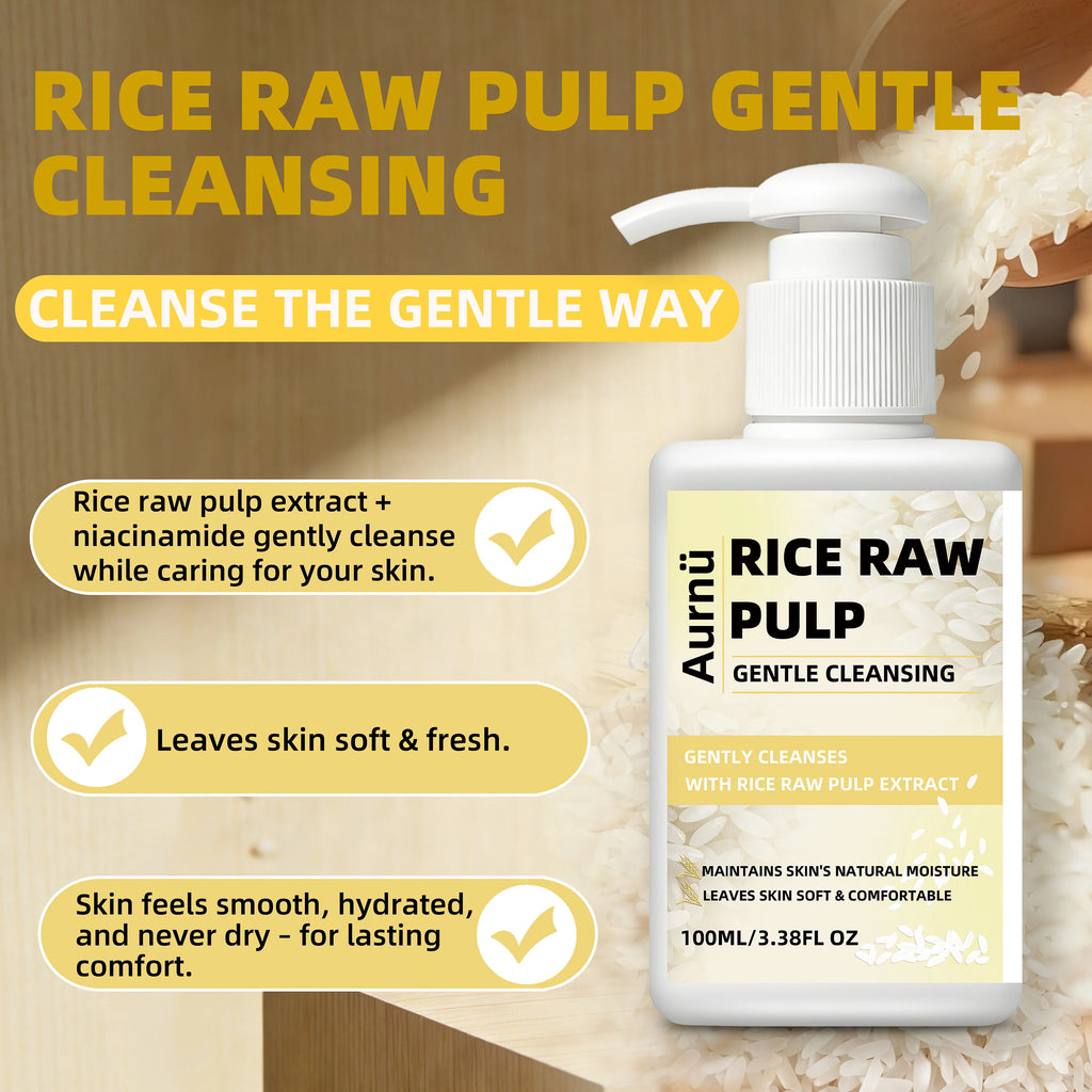 Aurnü Rice Raw Pulp Gentle Facial Cleanser – All Skin Types Facial Cleanser Oasis Select
