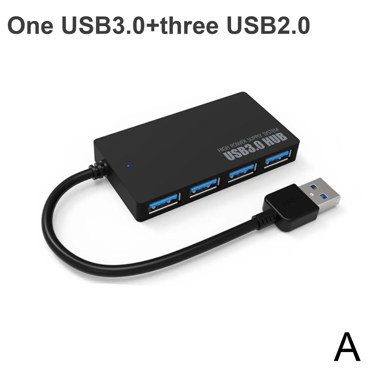 4-Port USB 3.0 Hub Splitter – 5Gbps High-Speed Expander
