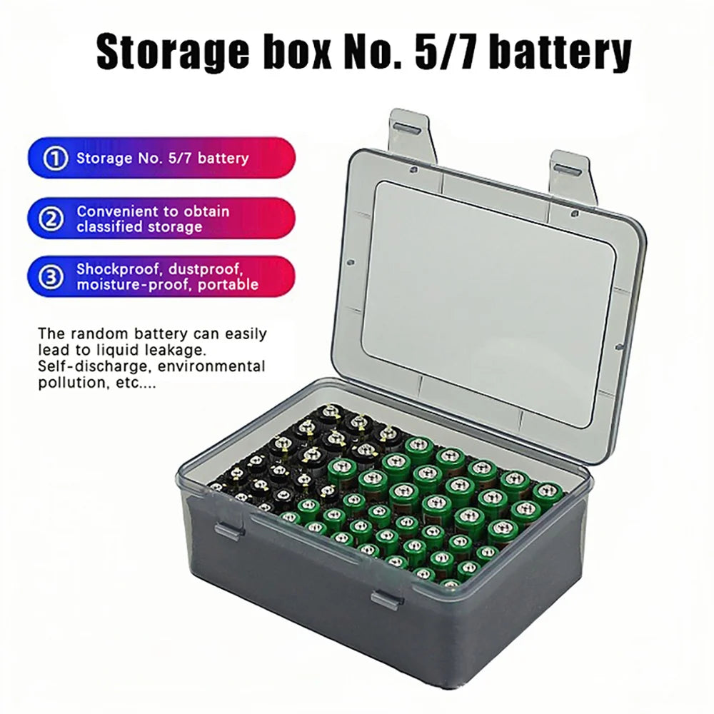Battery Storage Organizer Holder Holds 54 AA AAA Batteries, Battery Box Case Garage Container,Home Drawer Organization Dispenser Oasis Select