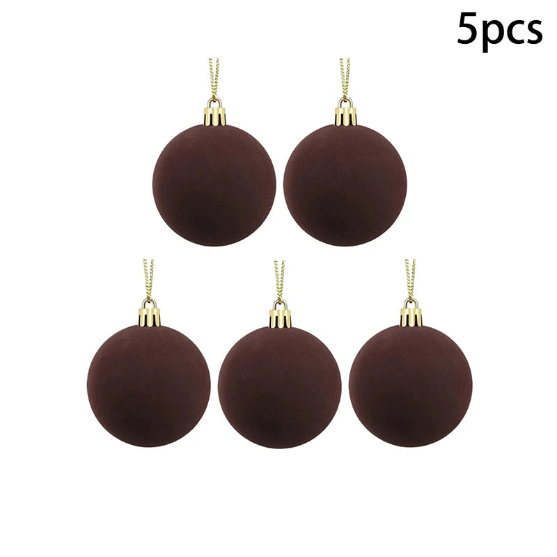 Velvet Christmas Ball Ornaments Red & White Xmas Tree Decor