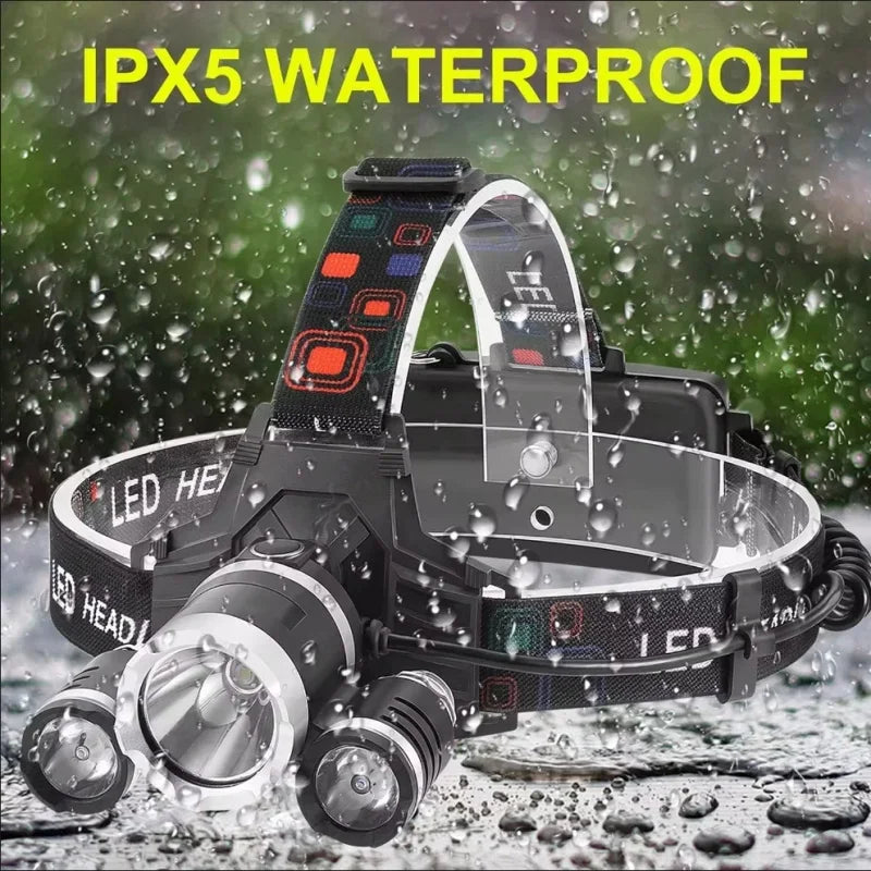 KDULIT LED Headlamp | 18650 Rechargeable, IPX4 Waterproof
