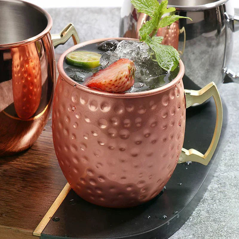 Hammered Stainless Steel Moscow Mule Mug 530ml | Bar Drinkware