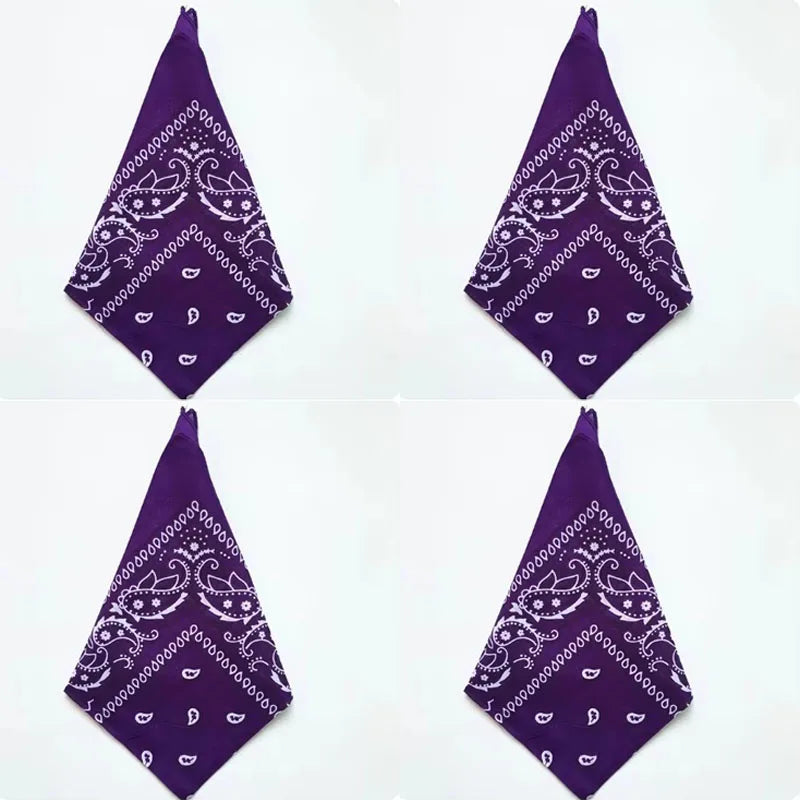 1/4pcs Men Women Bandana Hairband Cowboy Mens Biker Sports Headwear Wrist Hairwrap Single Sided Head Wrap Scarf Paisley Oasis Select 4pcs Purple