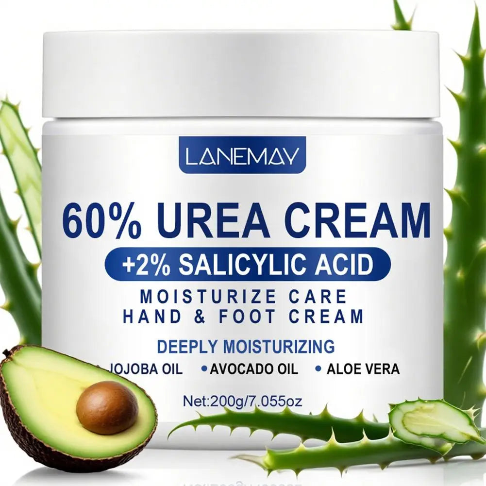 Urea Cream 60% & Salicylic Acid 2%, Foot Cream for Dry Cracked Heels Feet Knees Elbows Hands, Moisturizing Hand Foot Cream 200g Oasis Select