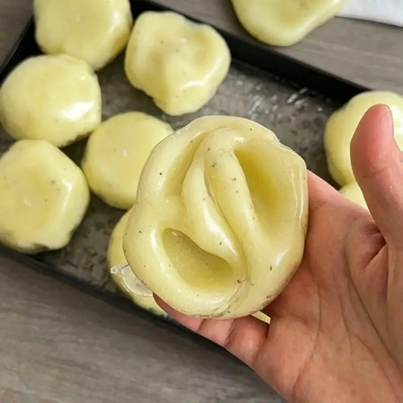 1Pc Realistic Mashed Potato Squeeze Ball Textured Sensory Fidget Toy with Crinkly Sound Stress Relief Relax Gift Oasis Select