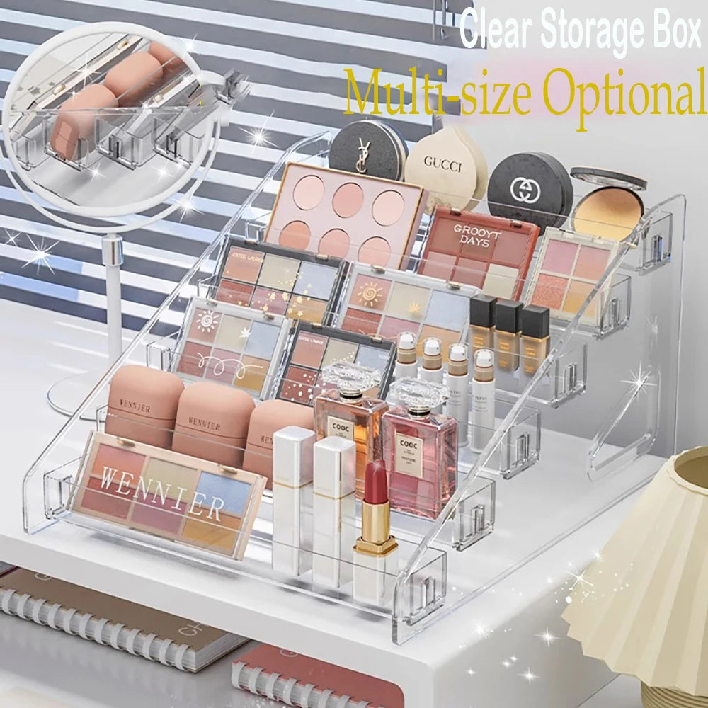 Transparent Storage Box Makeup Organizer Cosmetic Display Case Jewelry Organizer Desktop Holder Clear Makeup Organizer Oasis Select