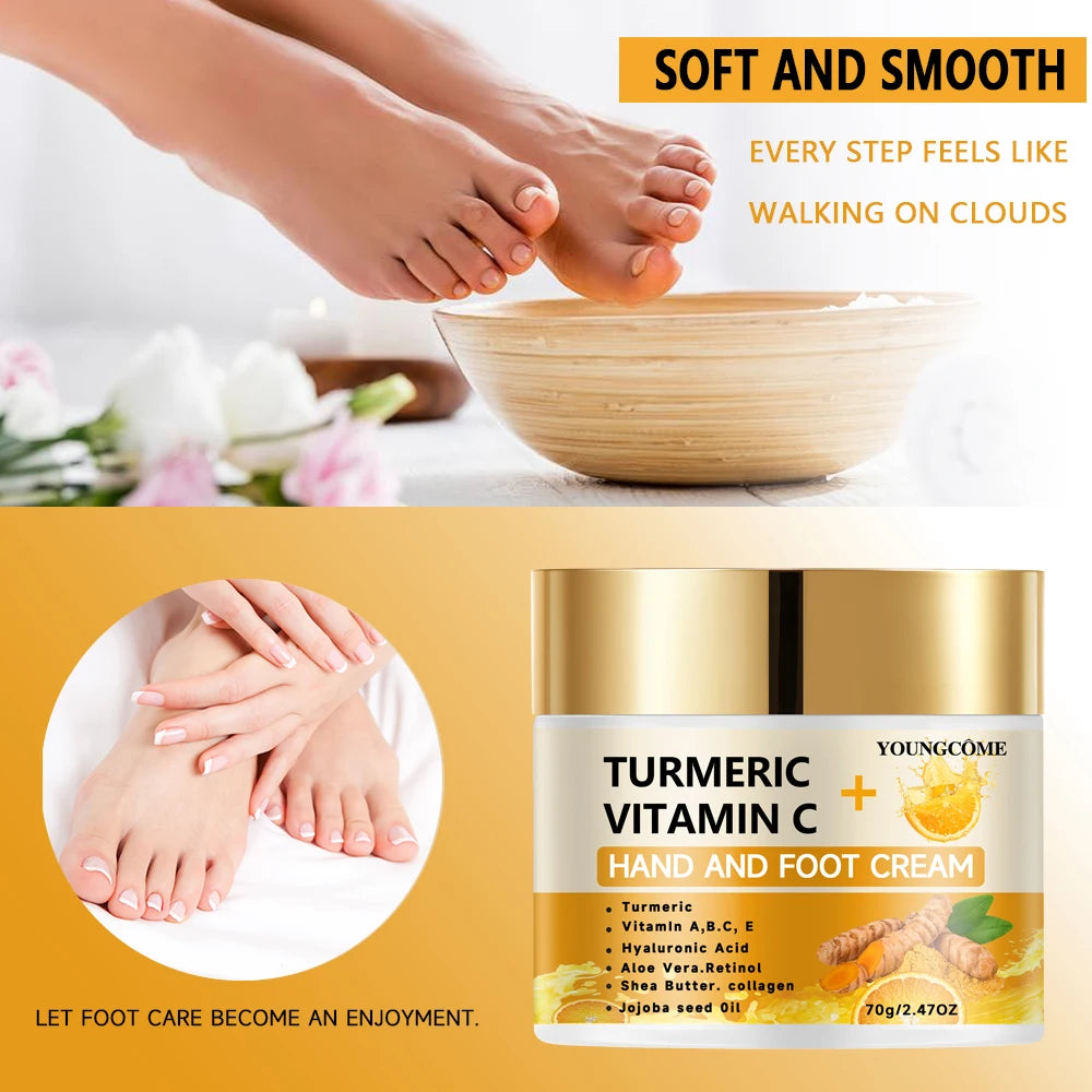 Turmeric Hand & Foot Cream – Retinol, Hyaluronic Acid | YOUNGCOME Hand & Foot Cream Oasis Select