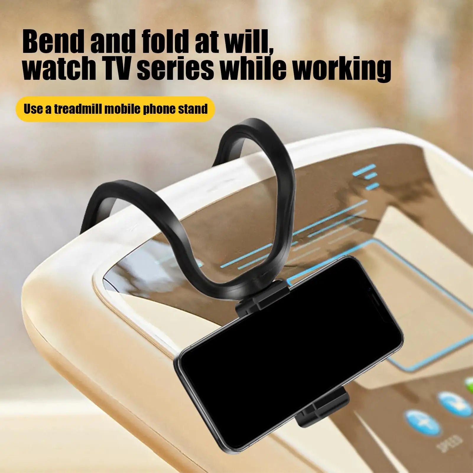 Phone Mount for Treadmill Rotation Cellphone Stand for Strollers Bendable Treadmill Phone Rack for Stroller Elliptical Car Oasis Select