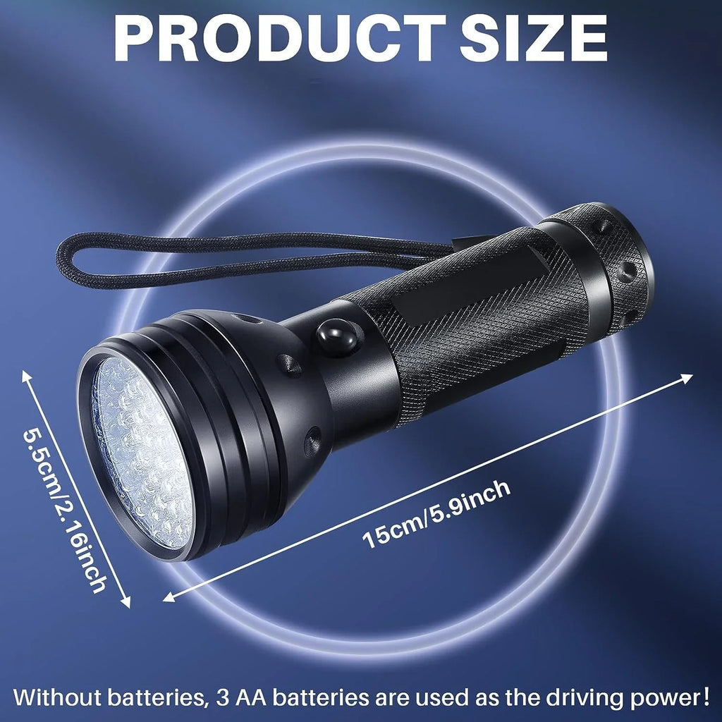 1/2 PCS UV Flashlight Black Light 51 LED Blacklight Pet Urine Detector for Dry Stains Bed Bug Resin Curing Scorpions Finder Oasis Select