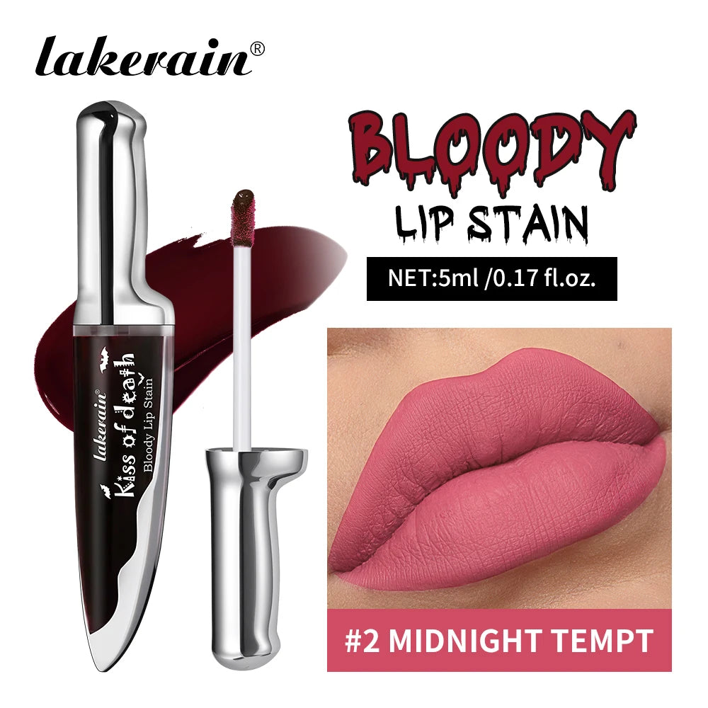 Lakerain Matte Lip Stain Long-lasting Waterproof Lipstick Makeup Highly Pigmented Lip Tint Halloween Party Cosmetics Oasis Select 02