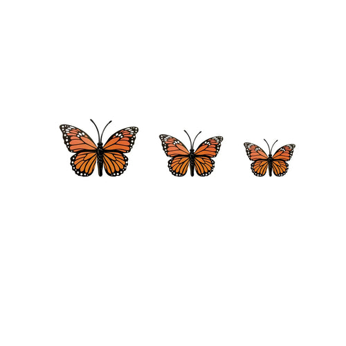 12-Pack 3D Butterfly Wall Stickers – Orange & Black Decals 3D Wall Stickers Oasis Select