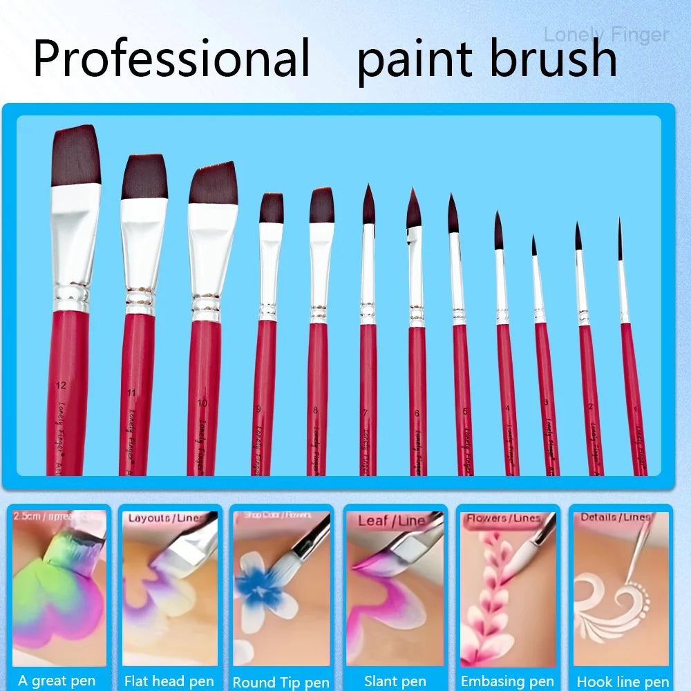 Face Paint Brush Set, 12/24/36Pcs Professional Artist Paint Brushes for Face & Body Painting Art Makeup Kit for Halloween Cospla Oasis Select