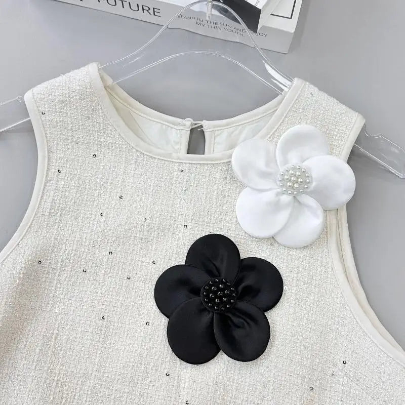 5 Pcs Black White Hand Sewn Colored Ding Cloth With Flower Clothing Patch DIY Clothing Accessories 11CM Oasis Select
