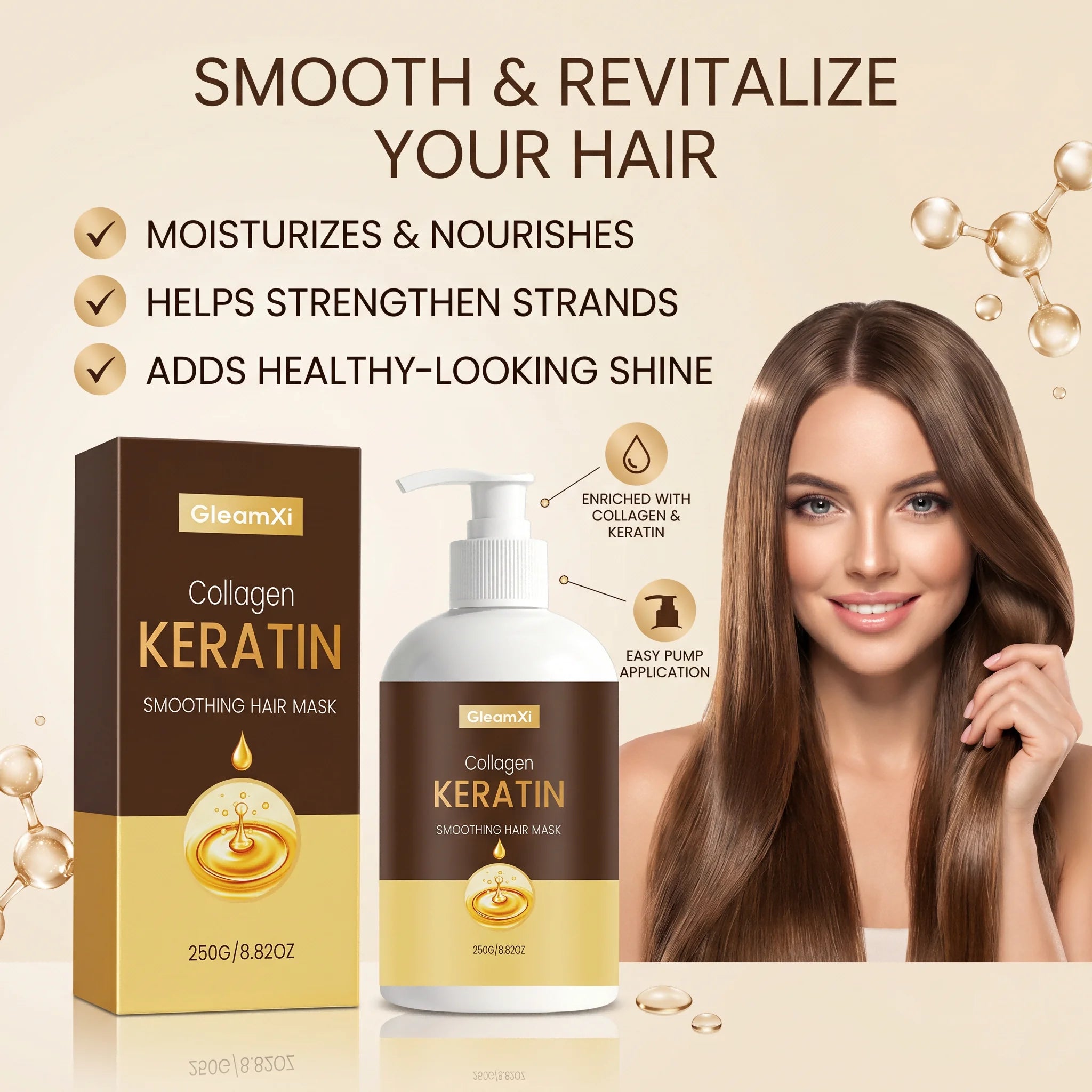 Collagen Keratin Hair Mask Conditioning Smoothing Repair Dry Damaged Hair,Frizz Control & Repairing Hydration Hair Mask Oasis Select