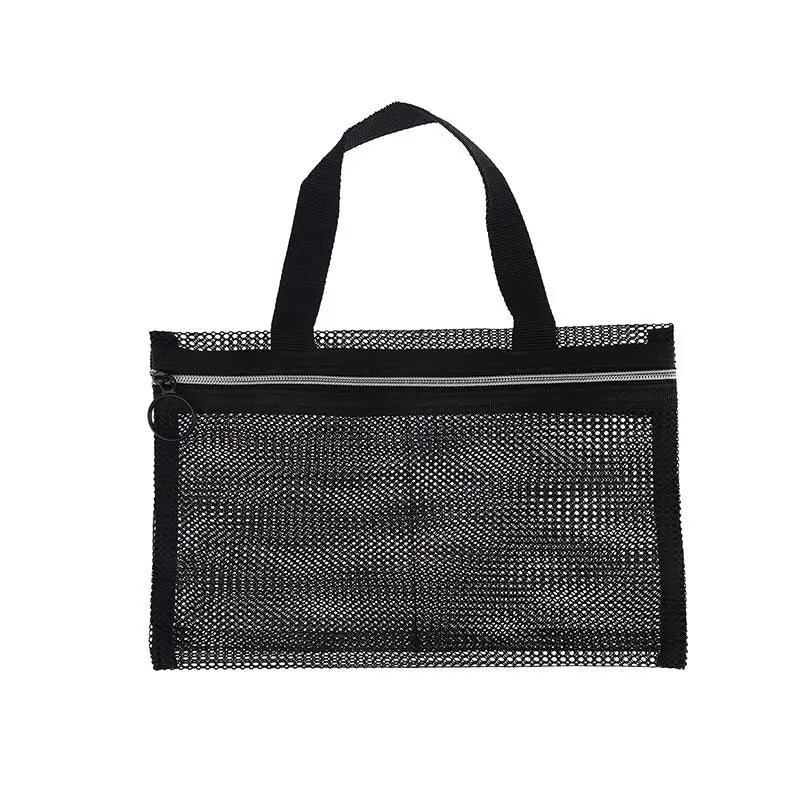 Pink Mesh Multi-pocket Mini Makeup Bag Swimming Bag Portable Travel Storage Bag Portable Bath Bag One Pack Oasis Select Black