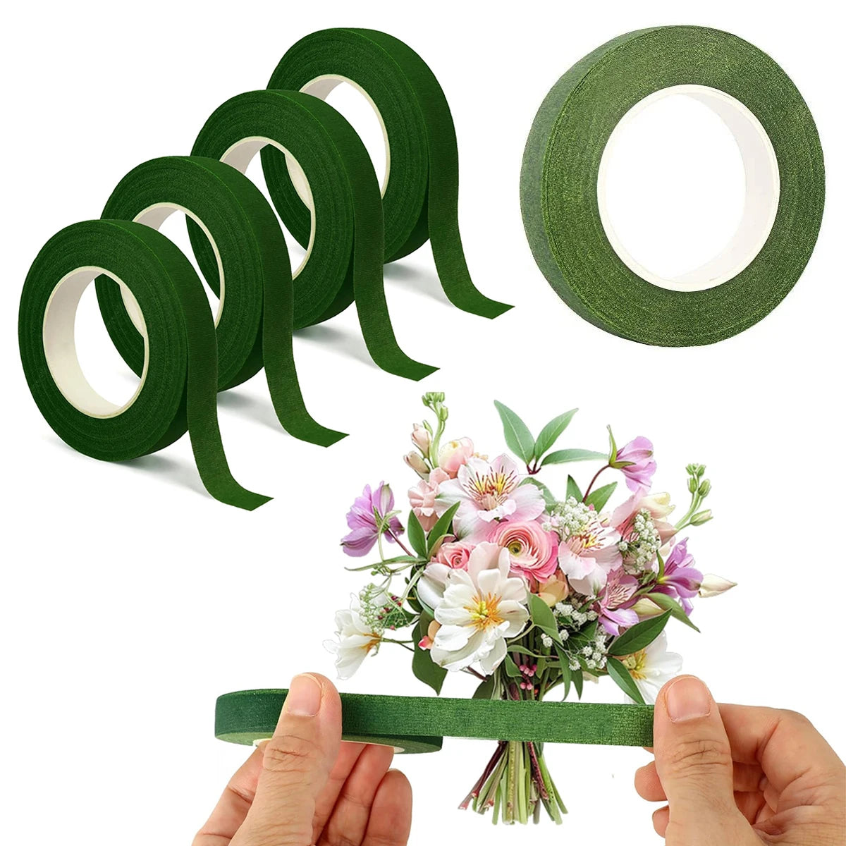 3/6 Rolls Floral Stem Wrap Tape 20 Yards Self-Adhesive Green Tape for Bouquet Making Birthday Wedding Flowers DIY Crafts Oasis Select
