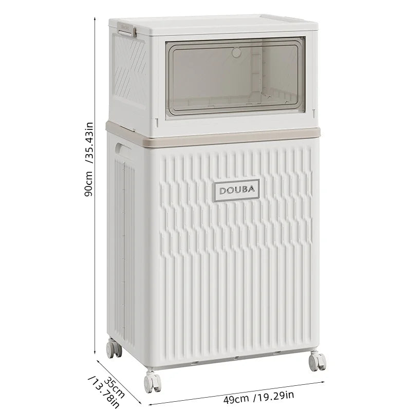 Large-Capacity Foldable Storage Box White with Universal Wheels Mobile Heavy-Duty Flip-Top Design for Home Use of Clothes/Toys Oasis Select Combination pack