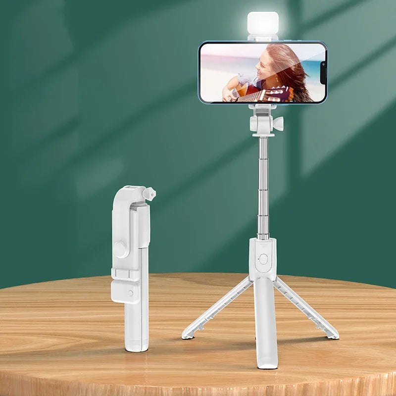 360 Rotation Selfie Stick Toneof Tripod Photo Pole Multi Mode Camera Material Retractable And Mini Cell Phone Selfie Artifact Oasis Select With Light White