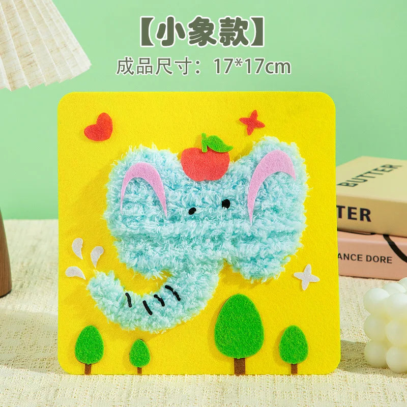 Christmas Gifts Non-woven Fabric Sewing Fun Thread Drawing Christmas Tree Children's Diy Handmade Material Toys Oasis Select Baby Elephant