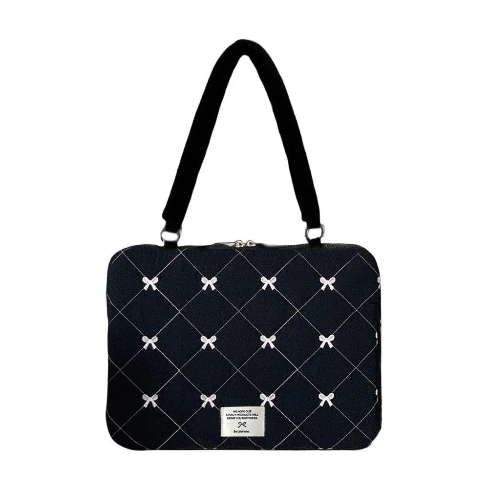 Cute Bow Embroidered Laptop Sleeve Bag – Shockproof 15"