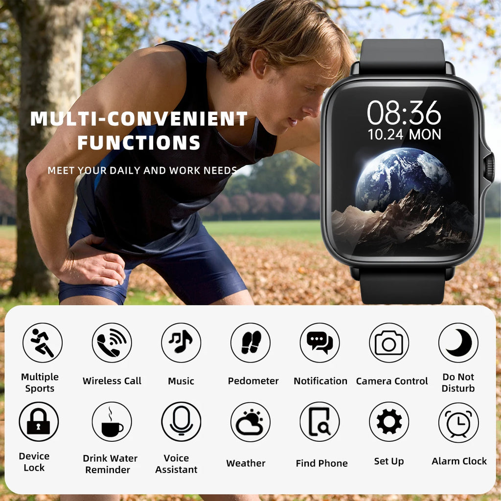 DESERTCAT 1.83" Smart Watch – Calls, Sleep & Activity Tracker