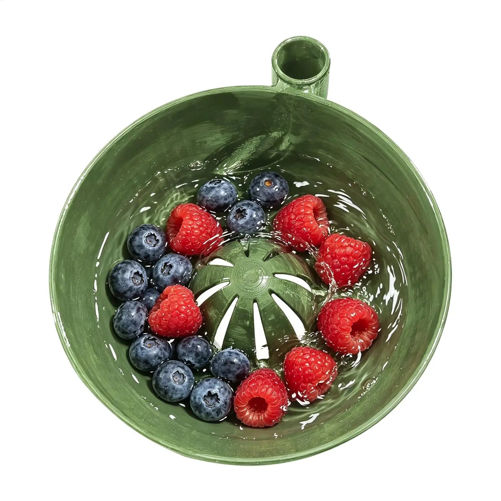 Self Rotating Berry Bowl 3D Printed Quick Self Rotating Basket with Drain Holes Berry Washing Spinner for Vegetable Prep Dipping Oasis Select