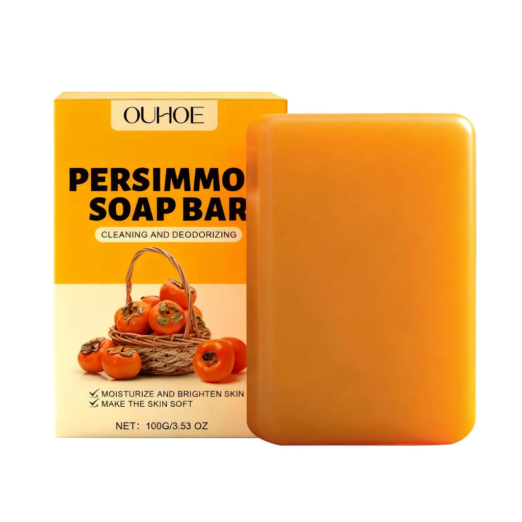 Persimmon Fresh Bath Soap Gentle Care Nourishes and Moisturizes Skin Cleanses Leaves Fragrance Hydrates Beautifies Skin Oasis Select 100g boxed