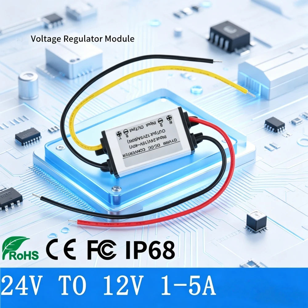 24V to 12V Converter Step Down DC DC 24V to 12V 1A 2A 3A 4A 5A Buck Model Converter24V 12V Waterproof Module DC-DC Oasis Select