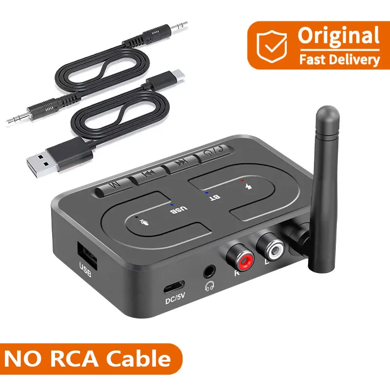 Bluetooth 6.0 Audio Receiver 3.5mm AUX RCA With Mic HIFI Stereo Wireless Adapter Support USB U-Disk For Car Speaker Amp Oasis Select NO RCA Cable