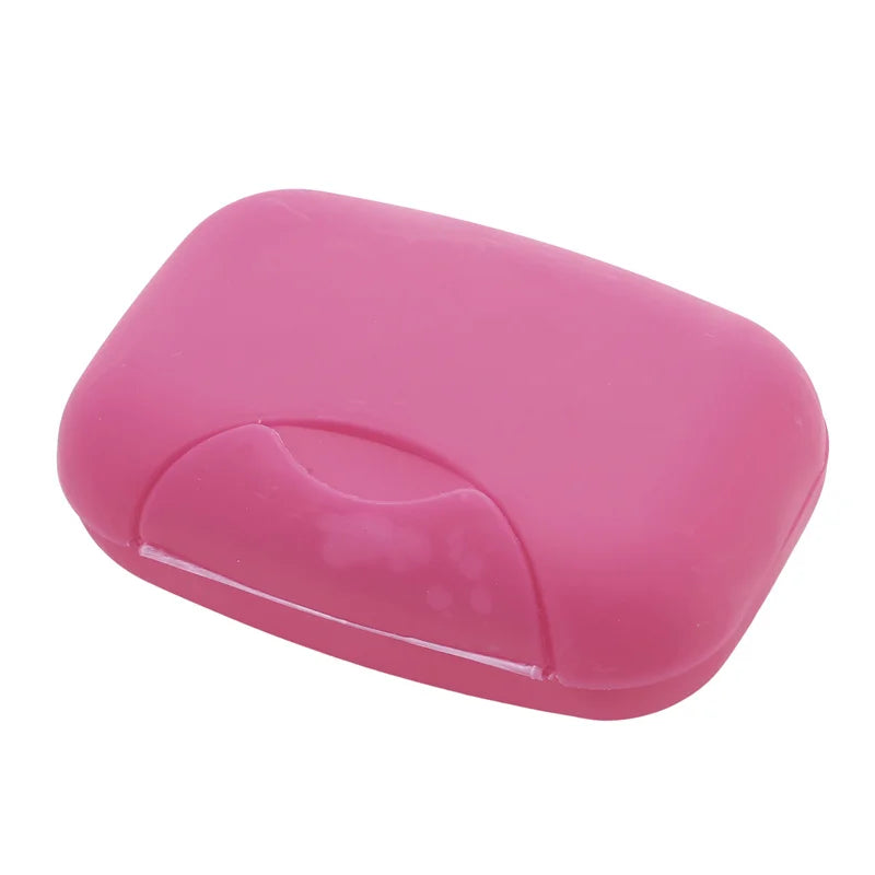 Portable Travel Soap Box Container Bathroom Acc Home Plastic Soap-Boxes with Cover Small/big Sizes Candy Color Soaps Dish Holder Oasis Select L-Rose
