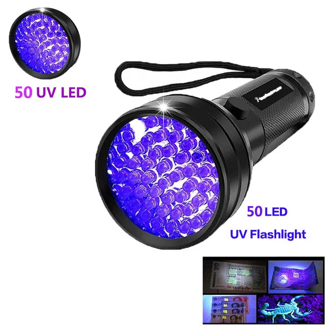 POCKETMAN 395nm UV Flashlight – 21/51/100 LED Black Light Torch