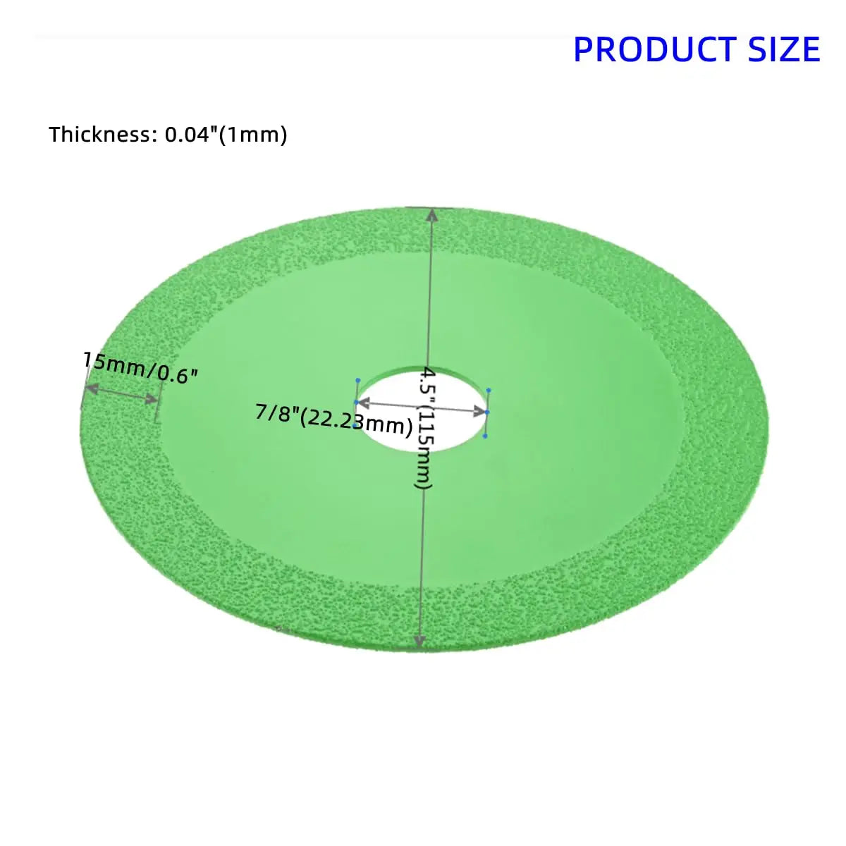 5Pcs 100/115mm Diamond Glass Cutting Disc 1mm Thin Brazed Saw Blade 7/8" Arbor for Angle Grinder Jade Ceramic Tile Grinding Oasis Select 115mm