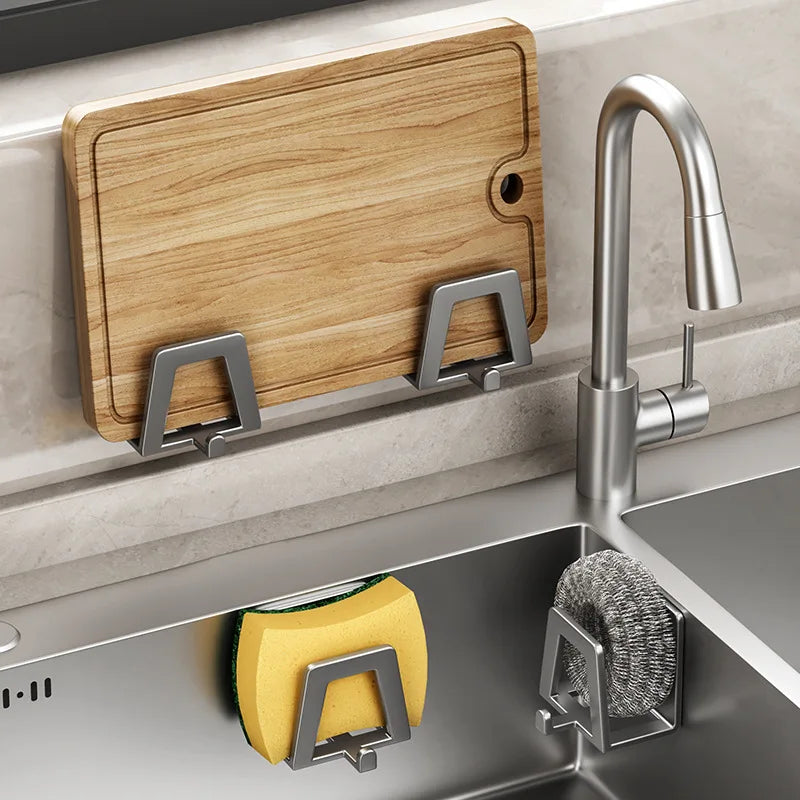 Stainless Steel Sponge Holder Self Adhesive Sink Drain Drying Sponges Racks Shelf Kitchen Storage Wall Hooks Holders Organizer Oasis Select