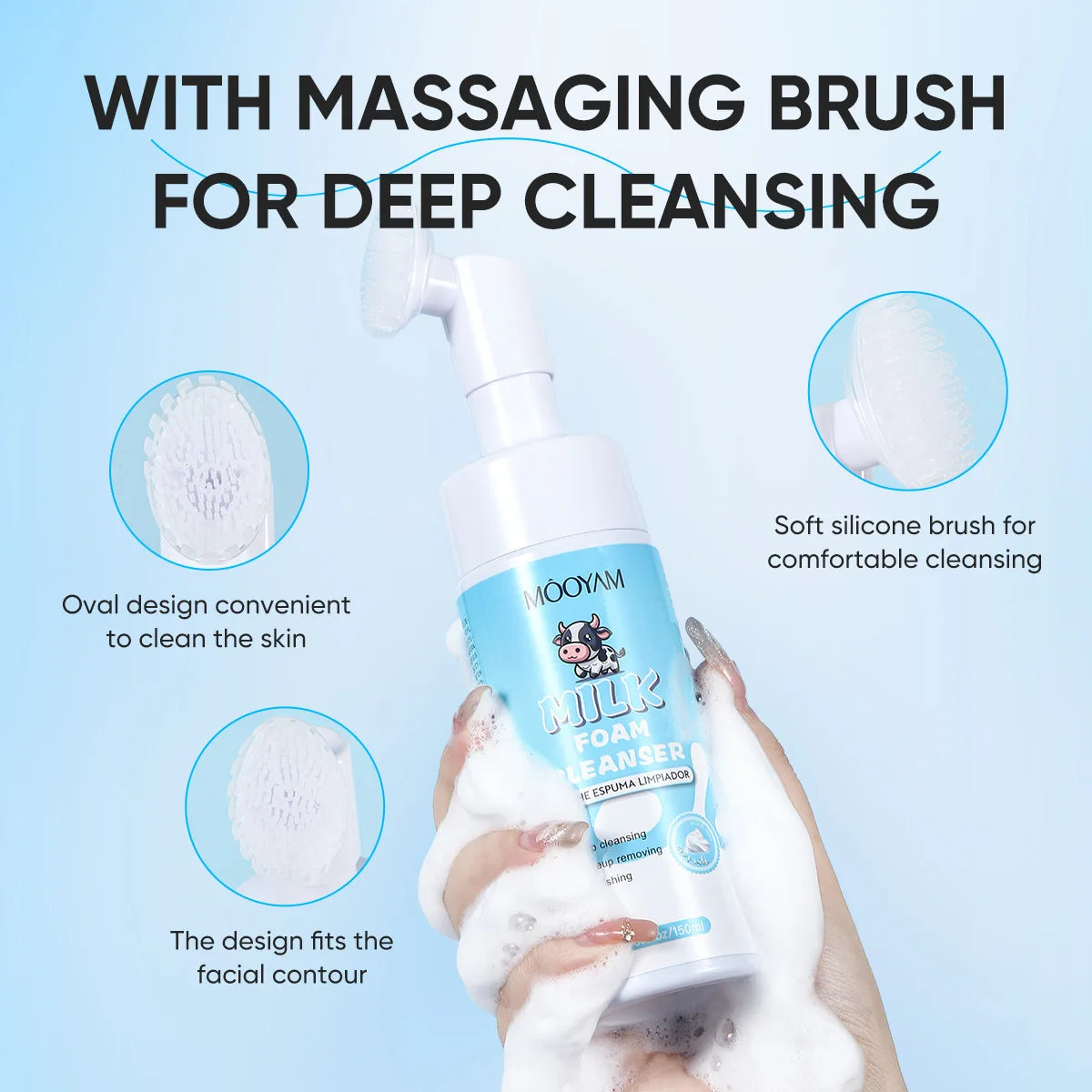 MOOYAM Vitamin C Milk Mousse Facial Cleanser 150ml Foam Facial Cleanser Oasis Select