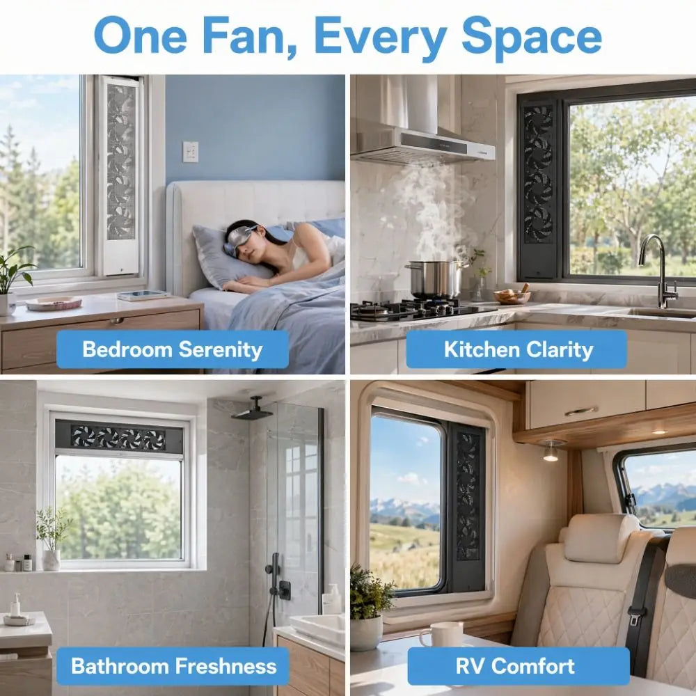 WiFi Remote Ventilation Fan No Perforation No Installation Window Exhaust Fan 20(W) 50hz(Hz) Ventilator Fan for US Smoky Space Oasis Select
