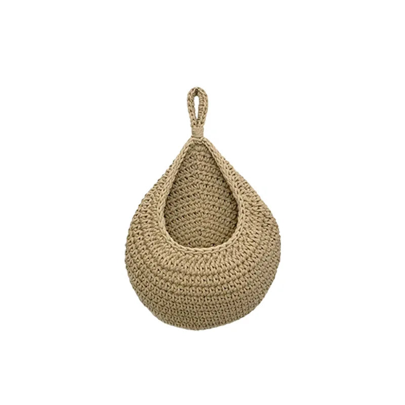 Hanging Water Droplet Net Bag Hanging Wall Vegetable and Fruit Storage Basket Handmade Cotton Rope Woven Bird's Nest Oasis Select 3pce.