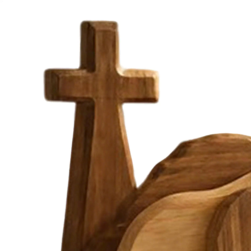 Empty Tomb Easter Scene And Cross Decoration Wooden Easter Resurrection Cross Jesus Tomb Tray Set Jesus Nativity Scene Decor Oasis Select