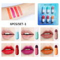 6pcs/set Mini Cute Capsule Lipstick Set with Lip Balm Moisturizing Waterproof Non-stick Cup Carry Pill Lipstick Lips Makeup Gift Oasis Select set 1