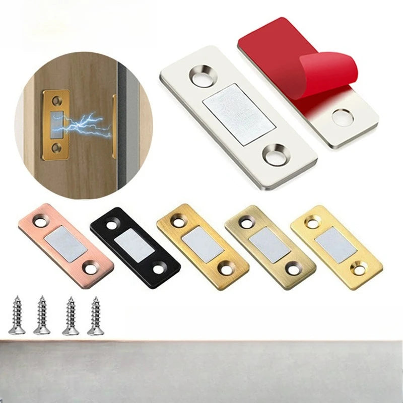 Punch Free Cabinet Catches Strong Magnetic L-shaped Closet Door Closer Ultra Thin Invisible Anti Collision Furniture Hardware Oasis Select