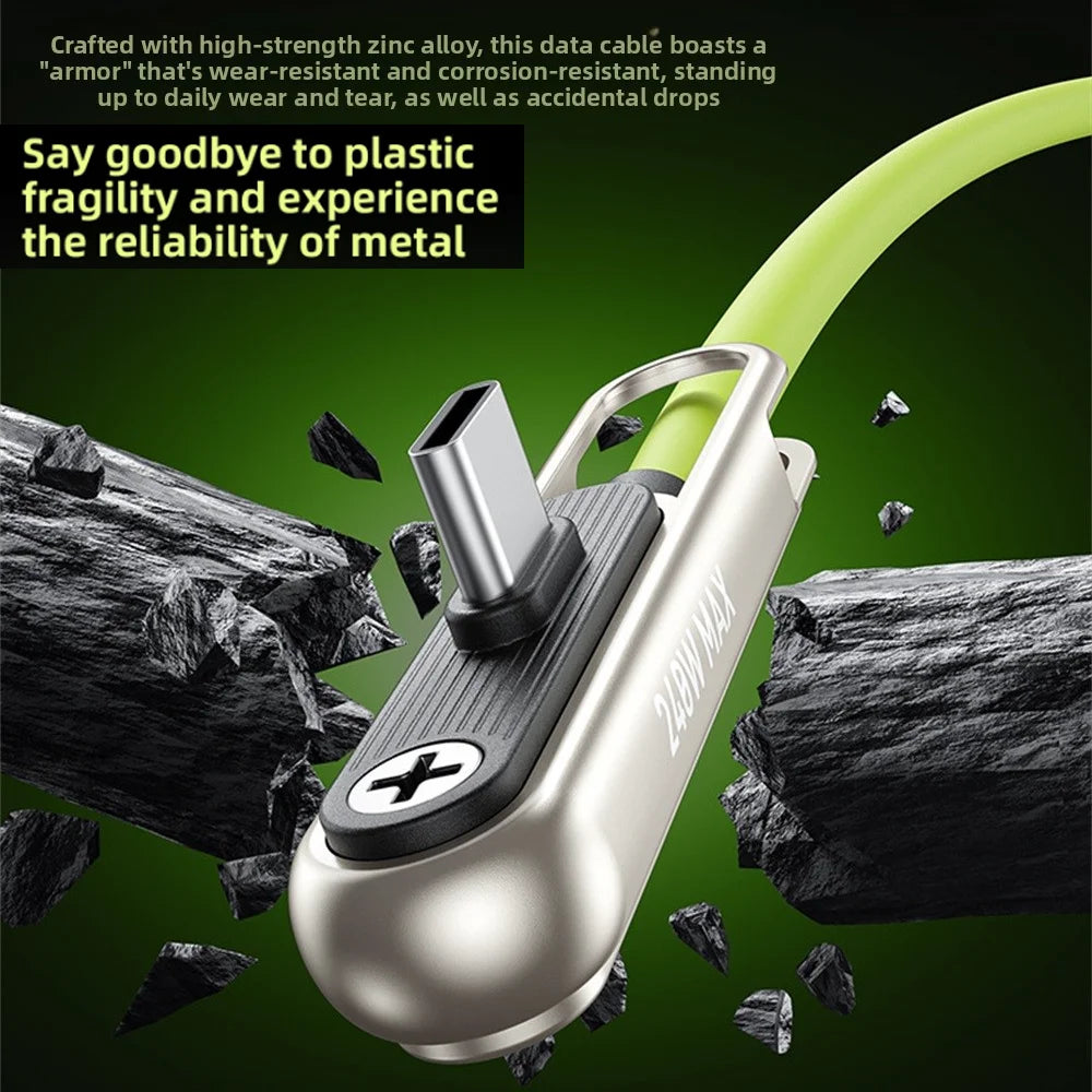 Newest USB To Type C 240W Fast Charging Cable Phone Tablet Foldable Holder Charging Cable Folding Bracket Earphone Data Wire Oasis Select