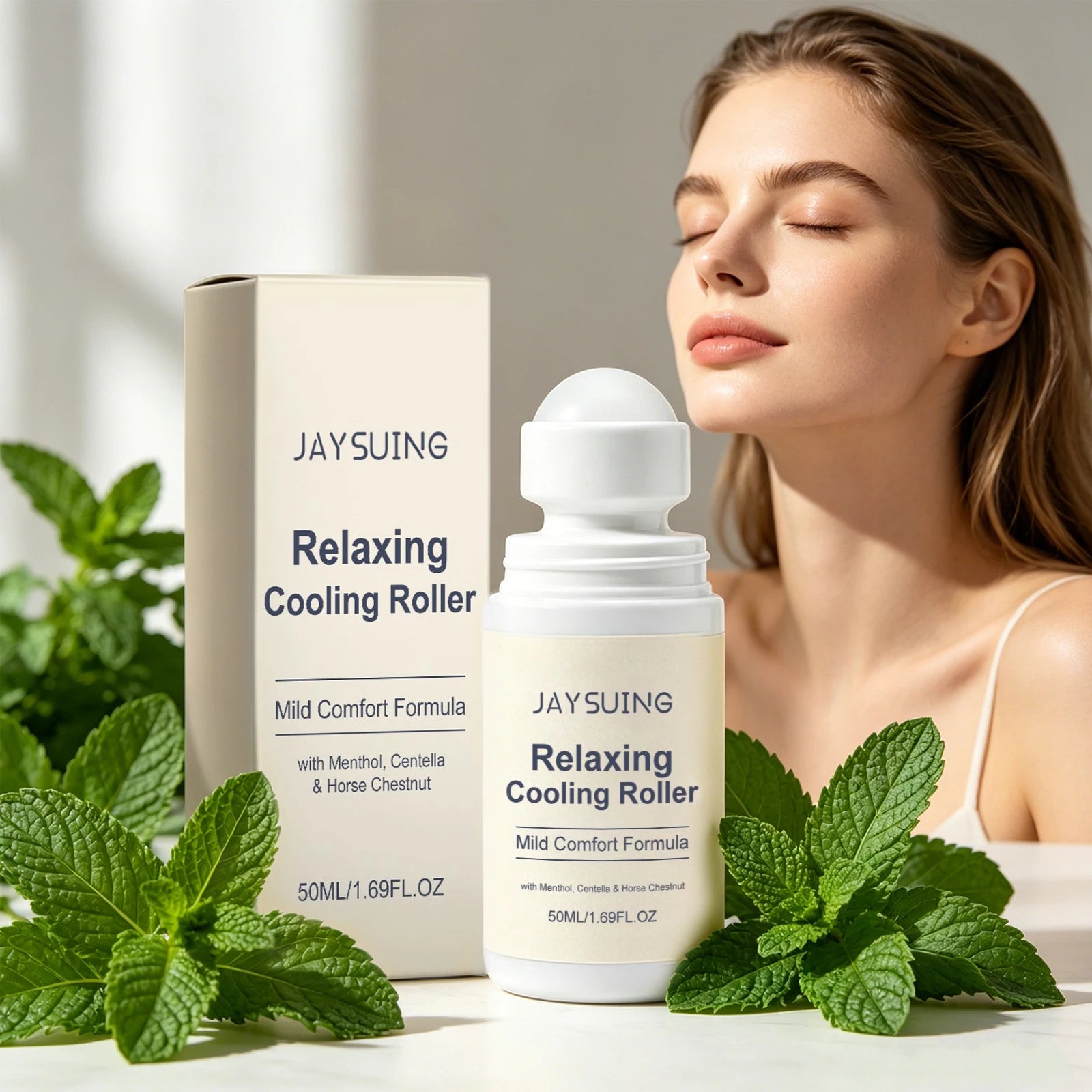 Centella Asiatica Cooling Roll-On Serum Calm Skin Reduce Puffiness & Skin Fatigue Fast-Absorbing Soothing Daily Skin Care Roller Oasis Select