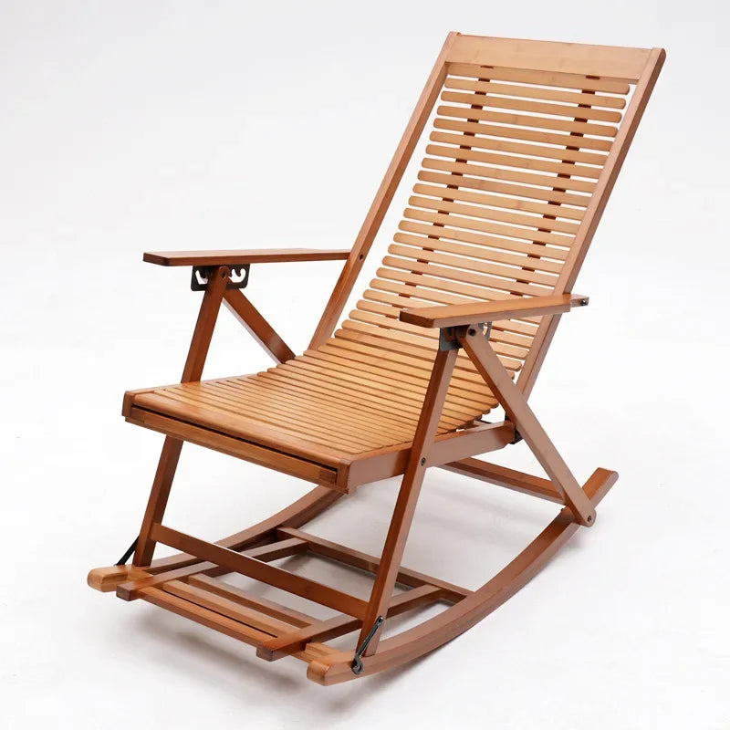 Foldable free chair patio stool rocking recliner folding summer lunch break bench balcony lazy leisure bench Oasis Select