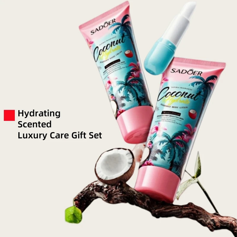 Sadoer Coconut Gift Set – Body Lotion, Hand Cream & Lip Balm