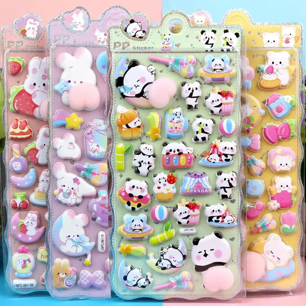 3D Cute Animal Butt Stickers, Stress Relief Puffy Squishy Sticker for DIY Scrapbook Guitar Phone Case Laptop Decal Oasis Select