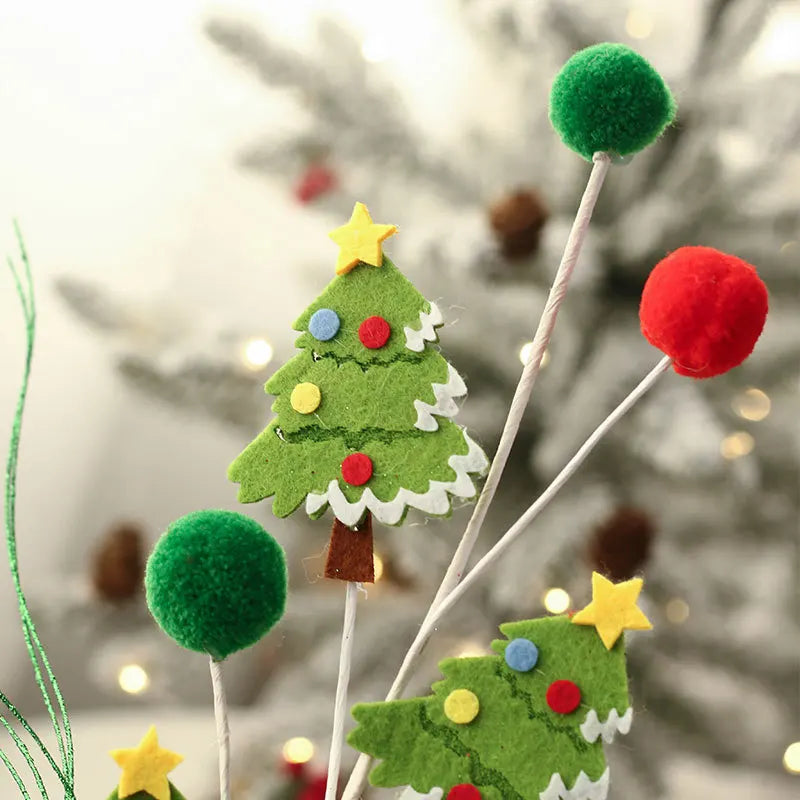 Christmas Branch Candy Bell Christmas Tree Bouquet For Diy Wreath Flower Arrangement Accessories Christmas New Year Decoration Oasis Select