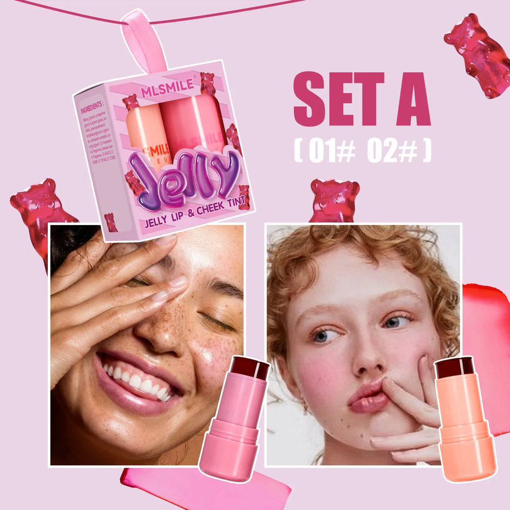 MLSMILE 2-in-1 Jelly Blush Stick Set – Lip & Cheek Tint 2PCS