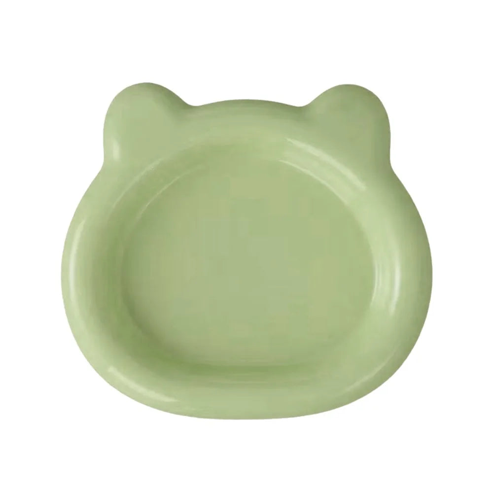 Colorful Plastic PP Cat Bowls Little Bear Pastry Plate Kitten Bowl Ins Cute Pet Supplies for Puppy Cat Oasis Select Green